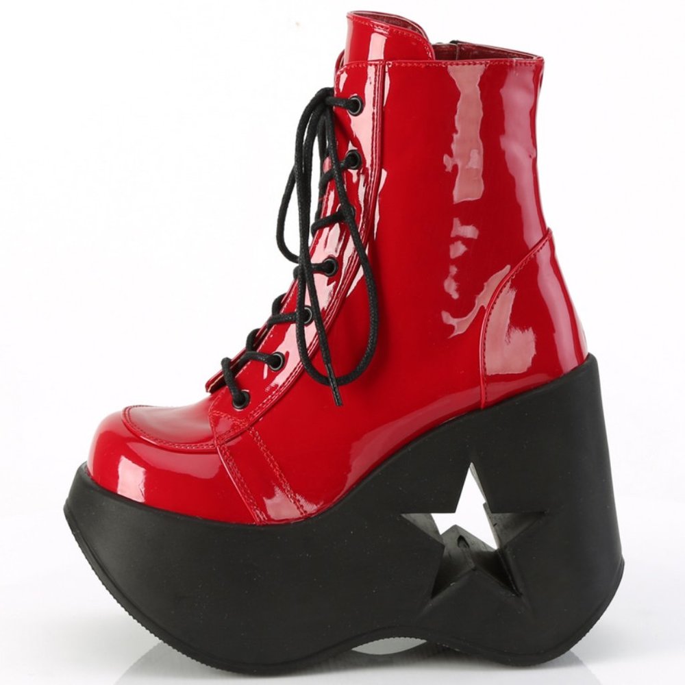 Gothic Wedge Platform Lace Up Ankle Boots